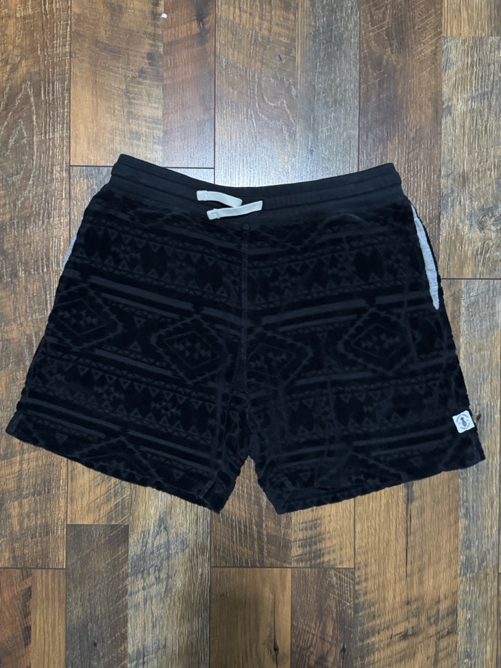 Chubbies The Crop Circles Velour Black Loungewear Aztec Print Shorts Sz medium M